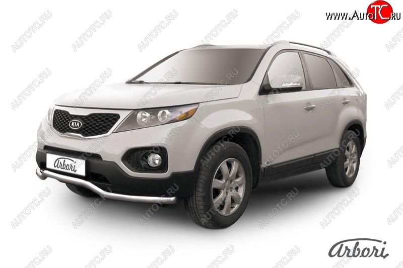 15 299 р. Защита переднего бампера Arbori (волна, нержавейка, 1 труба d57 mm). KIA Sorento XM дорестайлинг (2009-2012)  с доставкой в г. Таганрог