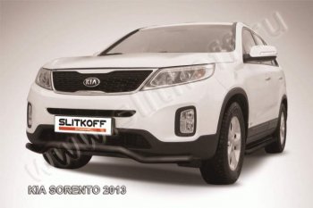 10 849 р. Защита переднего бампера из трубы d57 Slitkoff (волна)  KIA Sorento  XM (2012-2015) рестайлинг (Цвет: серебристый)  с доставкой в г. Таганрог. Увеличить фотографию 1