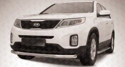 14 999 р. Одинарная защита переднего бампера из трубы диаметром 76 мм Slitkoff  KIA Sorento  XM (2012-2015) рестайлинг (Нержавейка, Полированная)  с доставкой в г. Таганрог. Увеличить фотографию 1