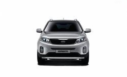 Защита переднего бампера одинарная из трубы d63 мм Petroil Tuning KIA (КИА) Sorento (Соренто)  XM (2012-2015) XM рестайлинг ()