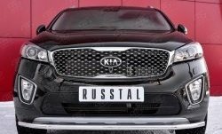 Одинарная защита переднего бампера диаметром 42 мм SLITKOFF KIA (КИА) Sorento (соренто)  UM/Prime (2014-2018) UM/Prime дорестайлинг