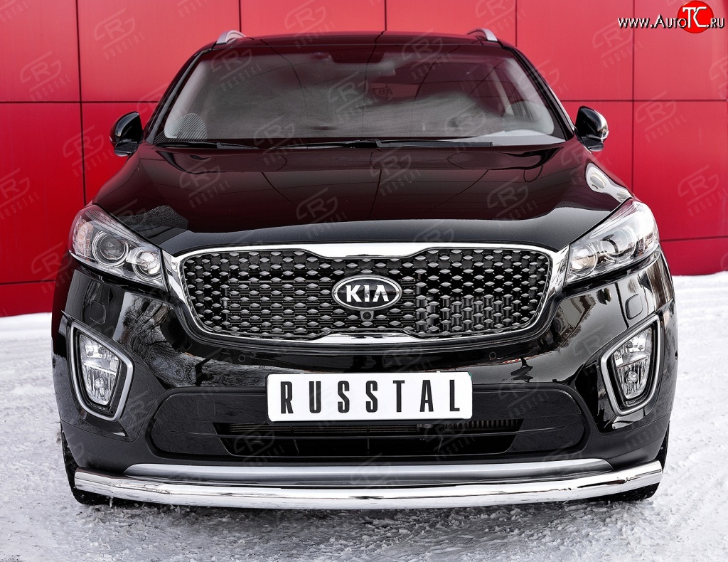 16 899 р. Одинарная защита переднего бампера диаметром 63 мм SLITKOFF  KIA Sorento  UM/Prime (2014-2018) дорестайлинг  с доставкой в г. Таганрог