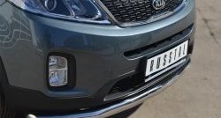 15 999 р. Одинарная защита переднего бампера диаметром 76 мм SLITKOFF  KIA Sorento  XM (2012-2015) рестайлинг  с доставкой в г. Таганрог. Увеличить фотографию 2