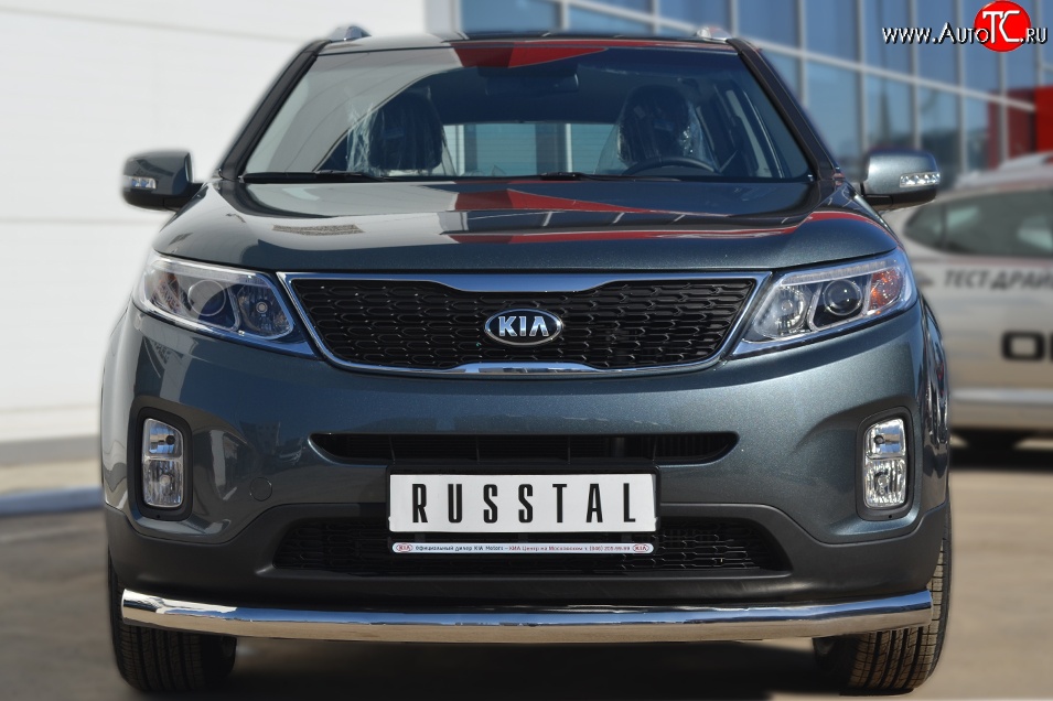 15 999 р. Одинарная защита переднего бампера диаметром 76 мм SLITKOFF  KIA Sorento  XM (2012-2015) рестайлинг  с доставкой в г. Таганрог