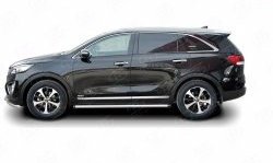 17 299 р. Защита порогов из круглой трубы диаметром 63 мм Russtal KIA Sorento UM/Prime дорестайлинг (2014-2018) (Защита порогов с со скосами на торцах (вариант 1))  с доставкой в г. Таганрог. Увеличить фотографию 2