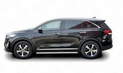 Защита порогов из круглой трубы диаметром 63 мм Russtal KIA Sorento UM/Prime дорестайлинг (2014-2018)