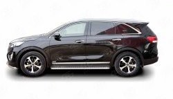 20 749 р. Широкая защита порогов Russtal KIA Sorento UM/Prime дорестайлинг (2014-2018) (Защита порогов с со скосами на торцах (вариант 1))  с доставкой в г. Таганрог. Увеличить фотографию 2