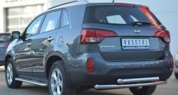 20 599 р. Защита заднего бампера (2 трубы Ø63 мм, нержавейка) SLITKOFF KIA Sorento XM рестайлинг (2012-2015)  с доставкой в г. Таганрог. Увеличить фотографию 3