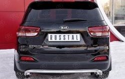 16 999 р. Защита заднего бампера (Ø42 мм волна, нержавейка) SLITKOFF  KIA Sorento  UM/Prime (2014-2018) дорестайлинг  с доставкой в г. Таганрог. Увеличить фотографию 1