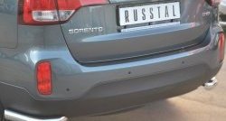 13 799 р. Защита заднего бампера (Ø63 мм уголки, нержавейка) SLITKOFF  KIA Sorento  XM (2012-2015) рестайлинг  с доставкой в г. Таганрог. Увеличить фотографию 2