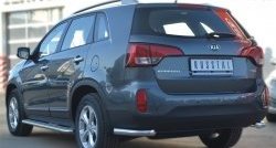 13 799 р. Защита заднего бампера (Ø63 мм уголки, нержавейка) SLITKOFF  KIA Sorento  XM (2012-2015) рестайлинг  с доставкой в г. Таганрог. Увеличить фотографию 4