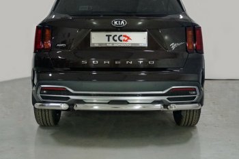 16 299 р. Защита заднего бампера (короткая) ТСС (нержавейка d 60,3 мм)  KIA Sorento  MQ4 (2020-2022)  с доставкой в г. Таганрог. Увеличить фотографию 1