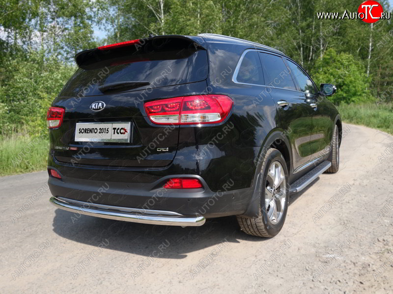 15 549 р. Защита заднего бампера ТСС (нержавейка d 60,3 мм)  KIA Sorento  UM/Prime (2014-2018) дорестайлинг  с доставкой в г. Таганрог