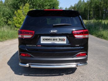 12 299 р. Защита заднего бампера (короткая) ТСС (нержавейка d 60,3 мм)  KIA Sorento  UM/Prime (2014-2018) дорестайлинг  с доставкой в г. Таганрог. Увеличить фотографию 1