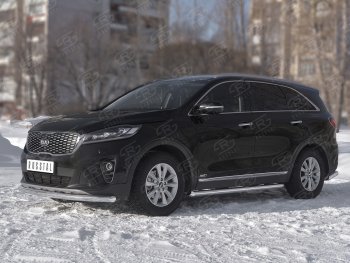 15 349 р. Защита переднего бампера (Ø63 мм, нержавейка) SLITKOFF  KIA Sorento  UM/Prime (2018-2020) рестайлинг  с доставкой в г. Таганрог. Увеличить фотографию 2