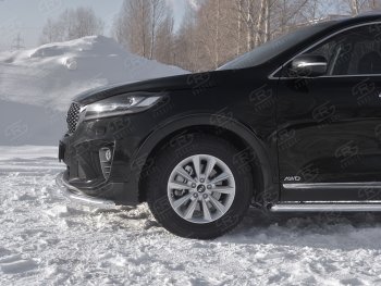 20 899 р. Защита переднего бампера (2 трубы Ø63 и 42 мм, нержавейка) SLITKOFF  KIA Sorento  UM/Prime (2018-2020) рестайлинг  с доставкой в г. Таганрог. Увеличить фотографию 3