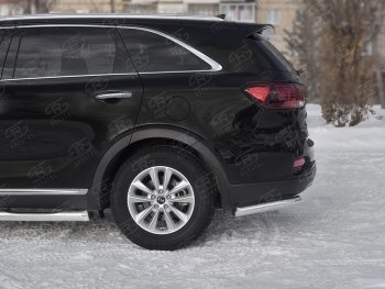 15 799 р. Защита заднего бампера (Ø63 мм уголки, нержавейка) SLITKOFF  KIA Sorento  UM/Prime (2018-2020) рестайлинг  с доставкой в г. Таганрог. Увеличить фотографию 3