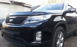 1 469 р. Нижняя сетка на бампер Russtal (черная)  KIA Sorento  XM (2012-2015) рестайлинг  с доставкой в г. Таганрог. Увеличить фотографию 2