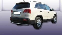 10 499 р. Защита заднего бампера из короткой трубы диаметром 57 мм Slitkoff KIA Sorento XM дорестайлинг (2009-2012) (Нержавейка, Полированная)  с доставкой в г. Таганрог. Увеличить фотографию 1