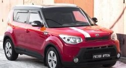 4 999 р. Накладки на колёсные арки RA (комплект 4 шт).  KIA Soul  PS (2014-2016) дорестайлинг (Поверхность шагрень)  с доставкой в г. Таганрог. Увеличить фотографию 2