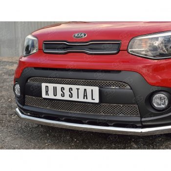 5 999 р. Решетка радиатора Russtal лист KIA Soul PS дорестайлинг (2014-2016) (Неокрашенная)  с доставкой в г. Таганрог. Увеличить фотографию 3