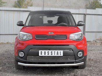 18 299 р. Одинарная защита переднего бампера диаметром 63 мм SLITKOFF KIA Soul PS дорестайлинг (2014-2016)  с доставкой в г. Таганрог. Увеличить фотографию 2