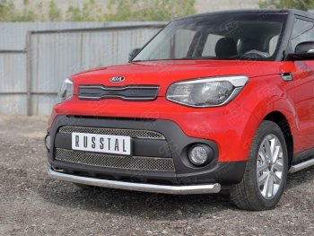 18 299 р. Одинарная защита переднего бампера диаметром 63 мм SLITKOFF KIA Soul PS дорестайлинг (2014-2016)  с доставкой в г. Таганрог. Увеличить фотографию 3