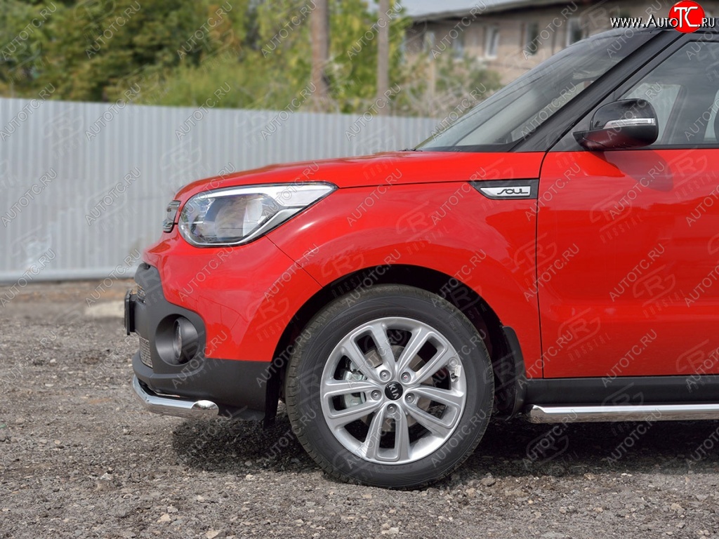 18 299 р. Одинарная защита переднего бампера диаметром 63 мм SLITKOFF KIA Soul PS дорестайлинг (2014-2016)  с доставкой в г. Таганрог