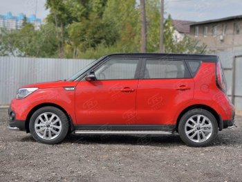 25 849 р. Широкая защита порогов с трубой диаметром 42 мм SLITKOFF v2 KIA Soul PS дорестайлинг (2014-2016)  с доставкой в г. Таганрог. Увеличить фотографию 3