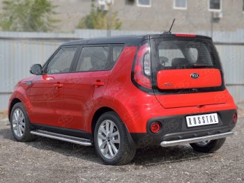 14 799 р. Одинарная защита заднего бампера из трубы диаметром 63 мм SLITKOFF  KIA Soul  PS (2014-2016) дорестайлинг  с доставкой в г. Таганрог. Увеличить фотографию 2