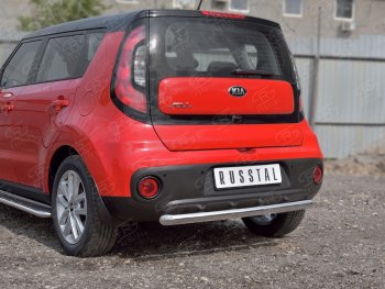 14 799 р. Одинарная защита заднего бампера из трубы диаметром 63 мм SLITKOFF  KIA Soul  PS (2014-2016) дорестайлинг  с доставкой в г. Таганрог. Увеличить фотографию 1