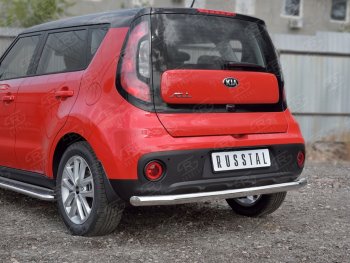 15 249 р. Одинарная защита заднего бампера из трубы диаметром 63 мм SLITKOFF  KIA Soul  PS (2014-2016) дорестайлинг  с доставкой в г. Таганрог. Увеличить фотографию 1