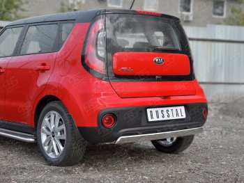 10 349 р. Защита заднего бампера (Ø75x42 мм, нержавейка) Russtal  KIA Soul  PS (2014-2016) дорестайлинг  с доставкой в г. Таганрог. Увеличить фотографию 2