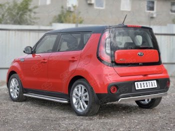 10 349 р. Защита заднего бампера (Ø75x42 мм, нержавейка) Russtal  KIA Soul  PS (2014-2016) дорестайлинг  с доставкой в г. Таганрог. Увеличить фотографию 3