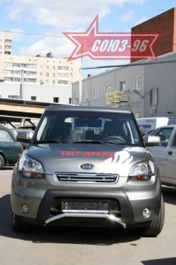 10 574 р. Защита переднего бампера Souz-96 (d42) KIA Soul AM дорестайлинг (2008-2011)  с доставкой в г. Таганрог. Увеличить фотографию 2