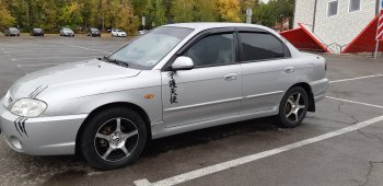 4 099 р. Пластиковые накладки на пороги SVS KIA Spectra (2000-2009) (Неокрашенные)  с доставкой в г. Таганрог. Увеличить фотографию 2