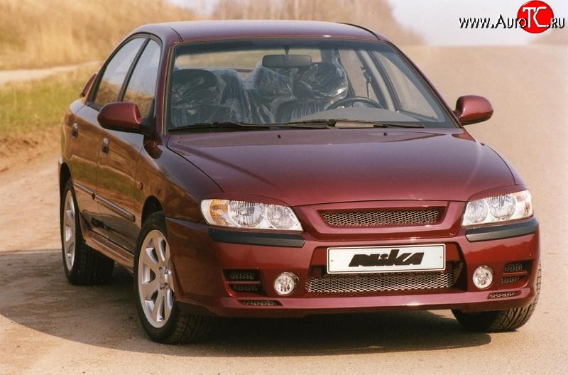 449 р. Реснички на фары Nika-Спорт KIA Spectra (2000-2009) (Неокрашенные)  с доставкой в г. Таганрог