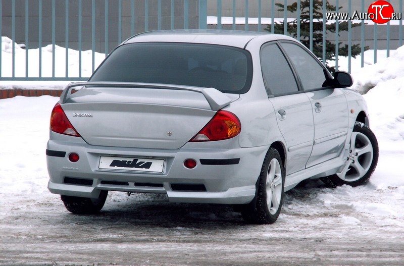 7 399 р. Задний бампер Nika Sport KIA Spectra (2000-2009) (Неокрашенный)  с доставкой в г. Таганрог