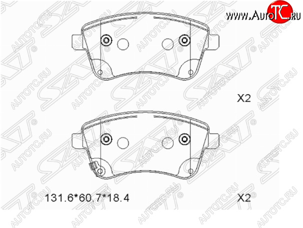 1 299 р. Комплект передних тормозных колодок SAT  KIA Venga (2009-2015) дорестайлинг  с доставкой в г. Таганрог