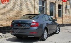 1 799 р. Имитация насадок глушителя на задний бампер Sport Skoda Octavia A7 дорестайлинг лифтбэк (2012-2017) (Неокрашенная)  с доставкой в г. Таганрог. Увеличить фотографию 2