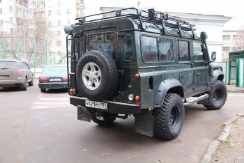 22 649 р. Бампер задний силовой РИФ Land Rover Defender 110 1 L316 рестайлинг 5дв. (2007-2016)  с доставкой в г. Таганрог. Увеличить фотографию 2