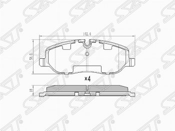 Колодки тормозные (передние) SAT Land Rover Range Rover Sport 1 L320 дорестайлинг (2005-2009)