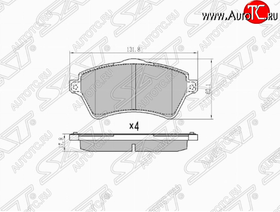 1 499 р. Комплект передних тормозных колодок SAT Land Rover Freelander 1 (1997-2006)  с доставкой в г. Таганрог