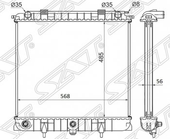 Радиатор двигателя SAT (пластинчатый, 2.5TD, МКПП/АКПП) Land Rover (Ленд) Range Rover (Ренж)  2 P38A (1994-2002) 2 P38A