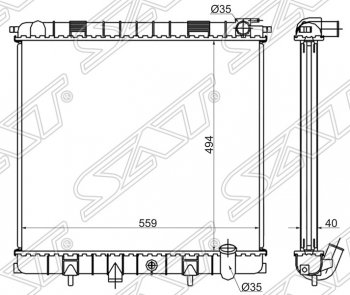 Радиатор двигателя SAT (пластинчатый, 4.0/4.6, МКПП/АКПП) Land Rover Range Rover 2 P38A (1994-2002)