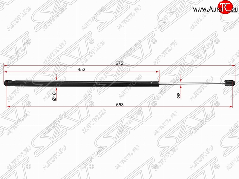 719 р. Правый упор крышки багажника SAT (газовый)  Land Rover Range Rover Sport  1 L320 (2005-2013) дорестайлинг, рестайлинг  с доставкой в г. Таганрог