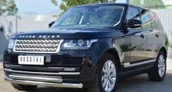 22 099 р. Защита переднего бампера (2 трубыØ76 и 63 мм, нержавейка) SLITKOFF  Land Rover Range Rover  4 L405 (2012-2017) дорестайлинг  с доставкой в г. Таганрог. Увеличить фотографию 3