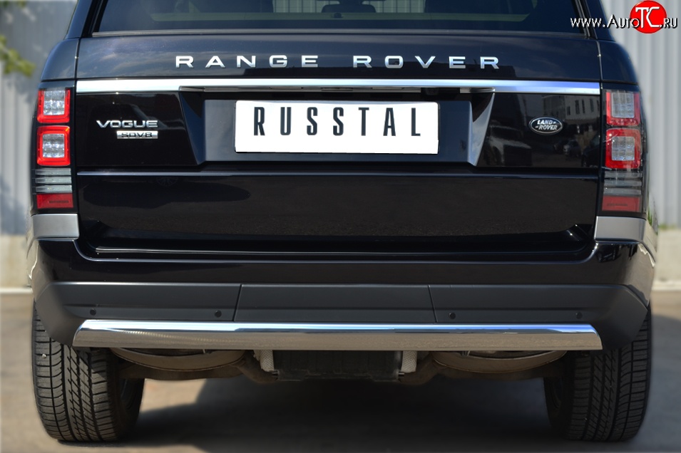 18 549 р. Защита заднего бампера (Ø75x42 мм, нержавейка) Russtal Land Rover Range Rover 4 L405 дорестайлинг (2012-2017)  с доставкой в г. Таганрог