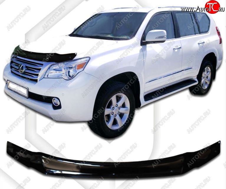 1 979 р. Дефлектор капота CA-Plastic  Lexus GX460  J150 (2009-2013) дорестайлинг (серия Classic черный, Без надписи)  с доставкой в г. Таганрог