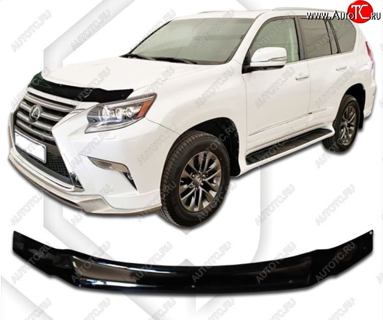 1 999 р. Дефлектор капота CA-Plastiс  Lexus GX460  J150 (2013-2022) 1-ый рестайлинг, 2-ой рестайлинг (Classic черный, Без надписи)  с доставкой в г. Таганрог